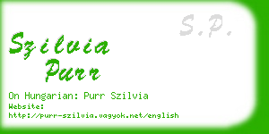 szilvia purr business card